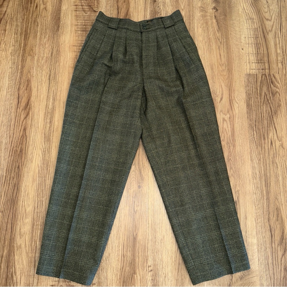 Vtg. Collectible Gold Wool Olive Green  Pants by Giorgio St. Angelo Pure Wool